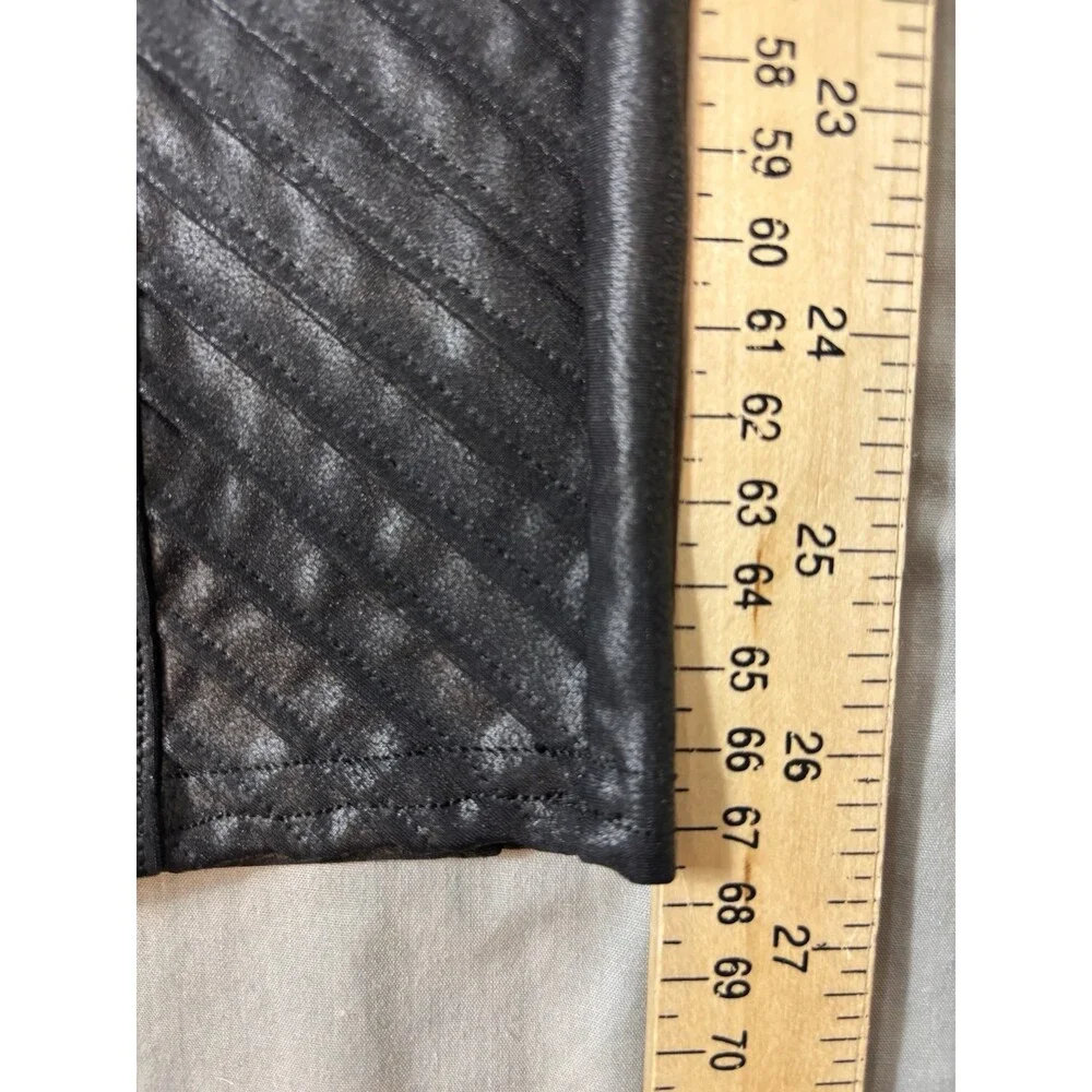 Spanx Leggings Large Faux Leather Moto Metallic Contoured Biker Baddie - Picture 4 of 7